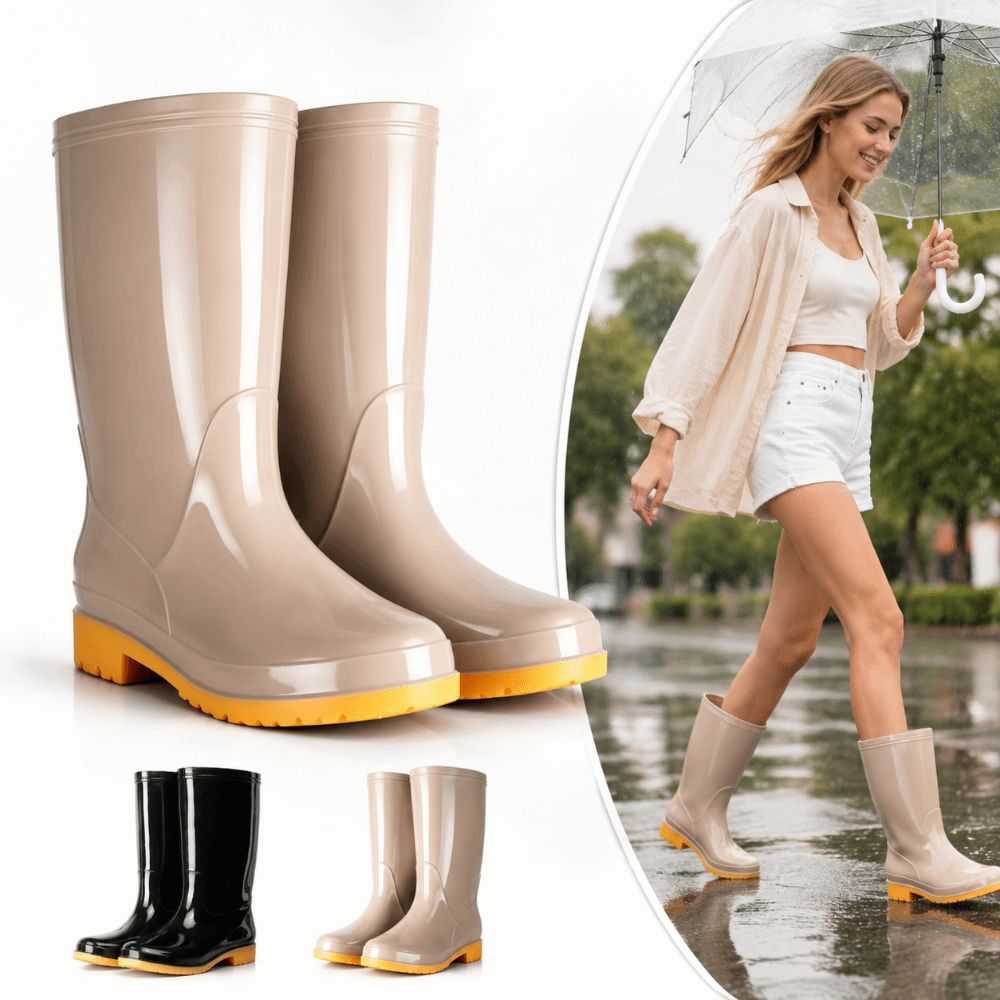 Women Kitchen Accessories - Non-slip Women's Long Rain Boots Waterproof