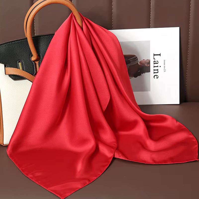 Silk Scarf Square - Luxury Solid Color Silk Square Scarf
