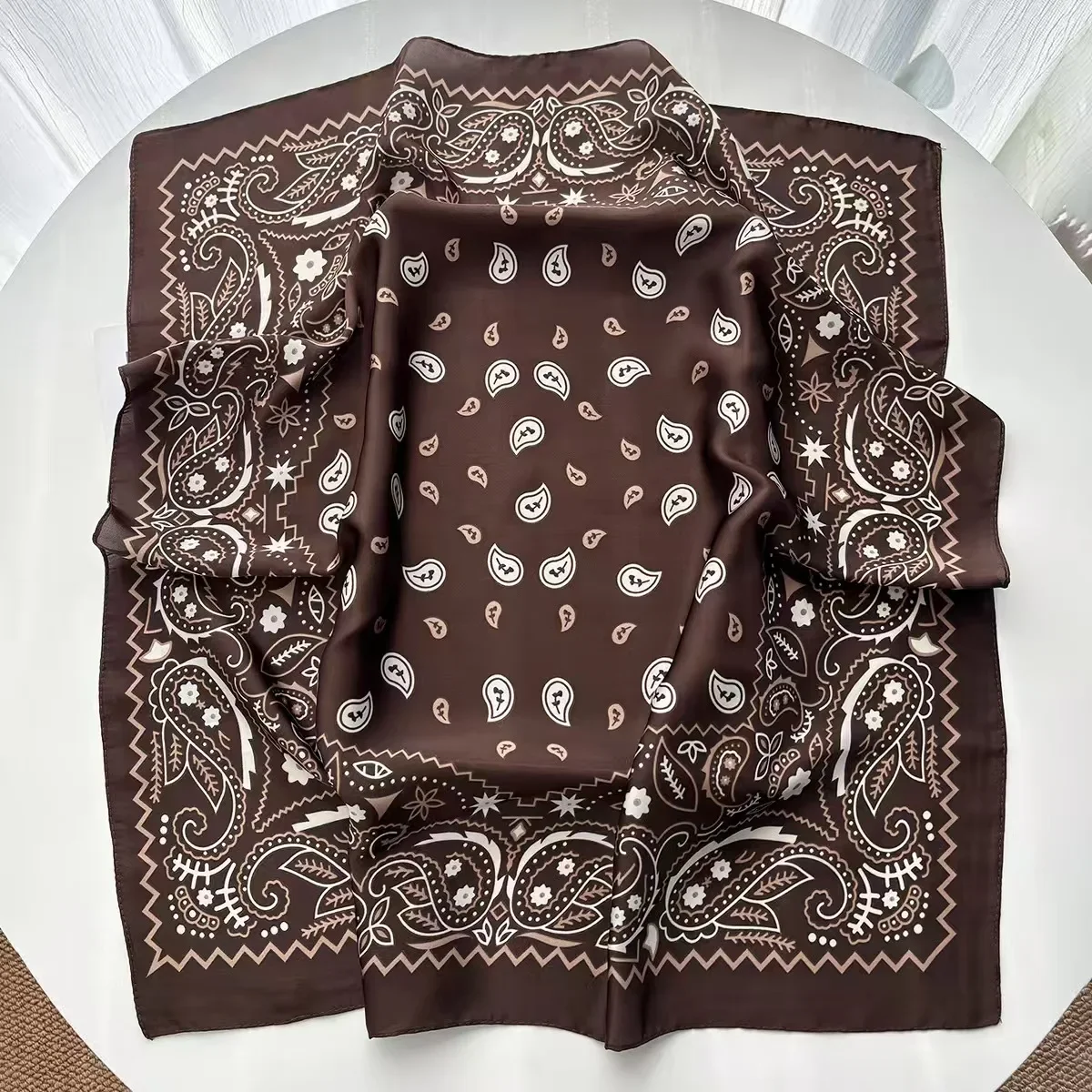 1pcs Paisley Printed Square Sc - Silk Scarf Square review and price