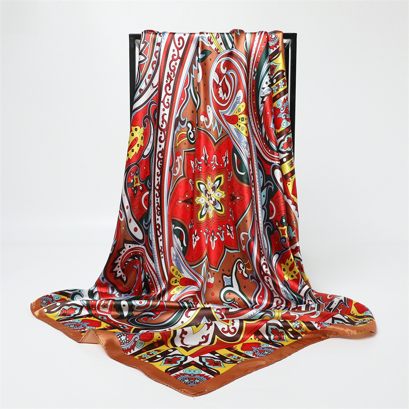 90cm Fashion Printed Big Squar - Silk Scarf Square review and price