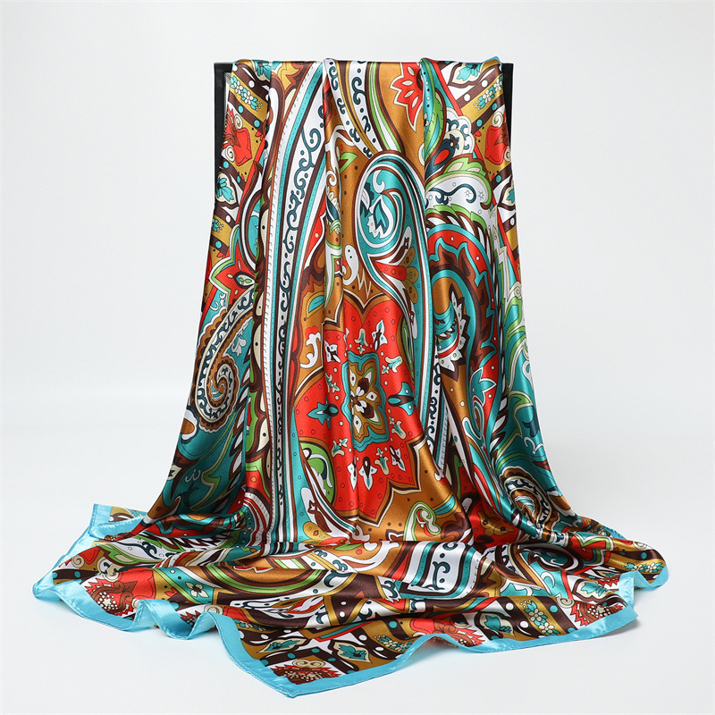 90cm Fashion Printed Big Squar - Silk Scarf Square review and price