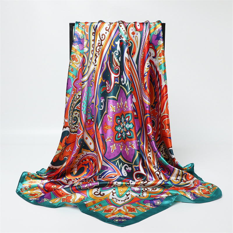 90cm Fashion Printed Big Squar - Silk Scarf Square review and price