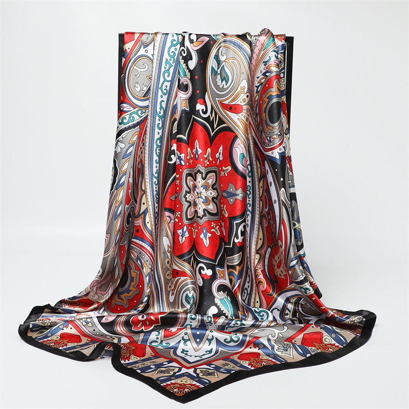 90cm Fashion Printed Big Squar - Silk Scarf Square review and price