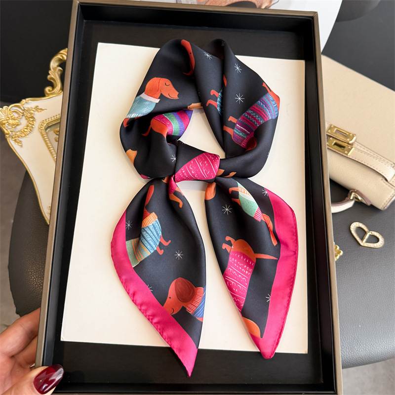 Fashion Wiener Dog Print Banda - Silk Scarf Square review and price