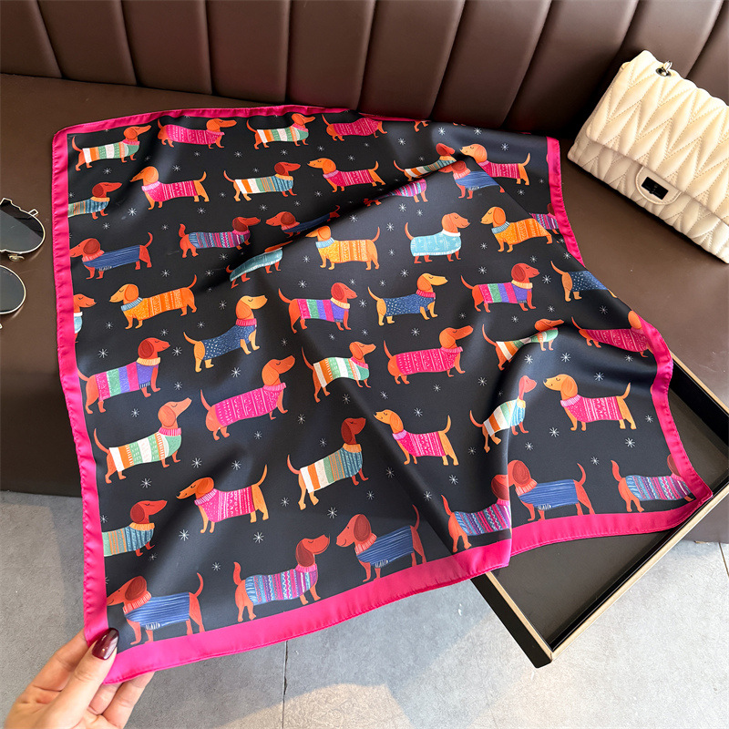 Fashion Wiener Dog Print Banda - Silk Scarf Square review and price