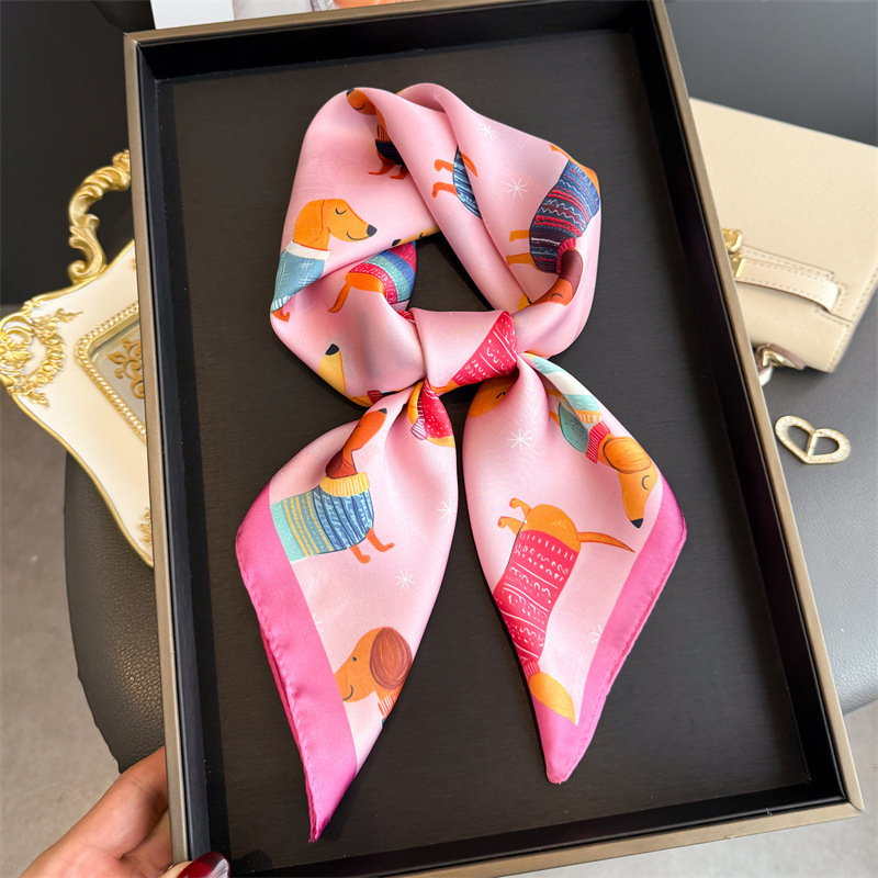 Fashion Wiener Dog Print Banda - Silk Scarf Square review and price