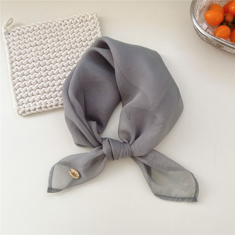 Retro Solid Color Small Square - Silk Scarf Square review and price