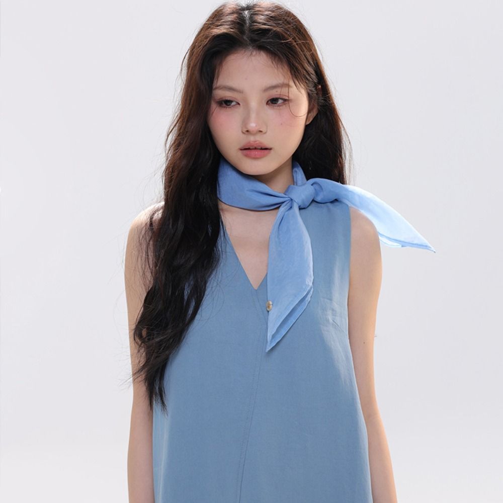 Retro Solid Color Small Square - Silk Scarf Square review and price